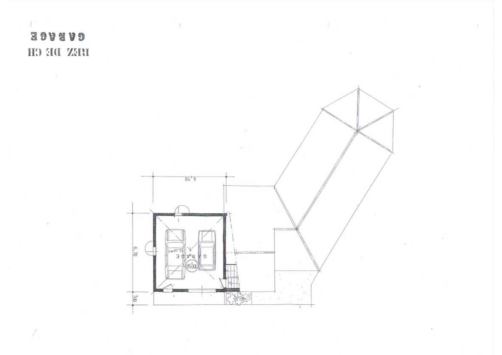 Plantegning af annekset – det 5. soveværelse (tidligere garage) ved Villa Azur